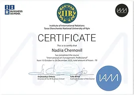 Nadiia Chernovil International Art Manager Professional
