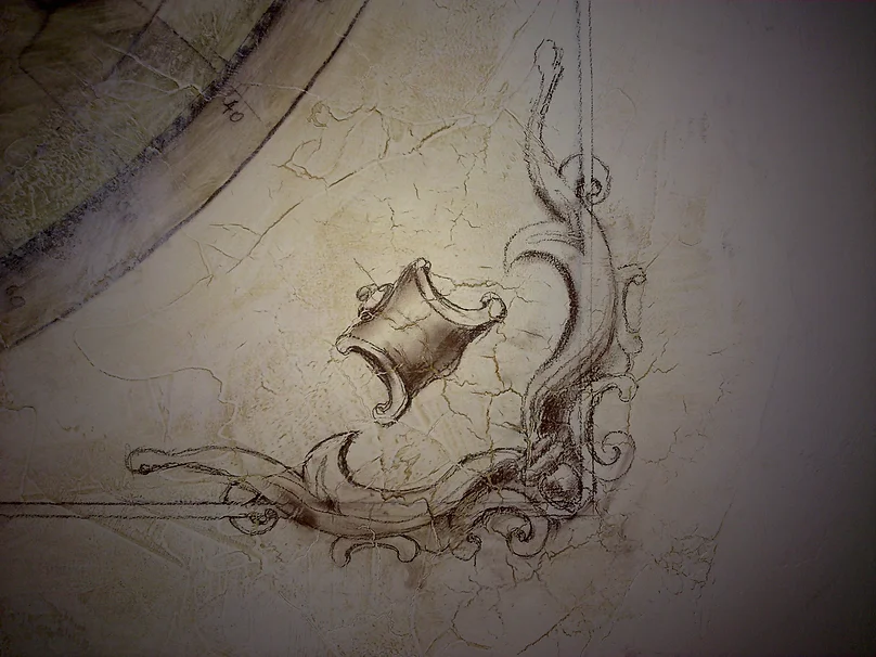 The part of the fresco in interior